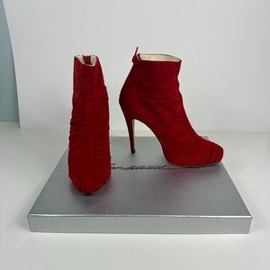 Brian Atwood suede leather boots with hidden platform